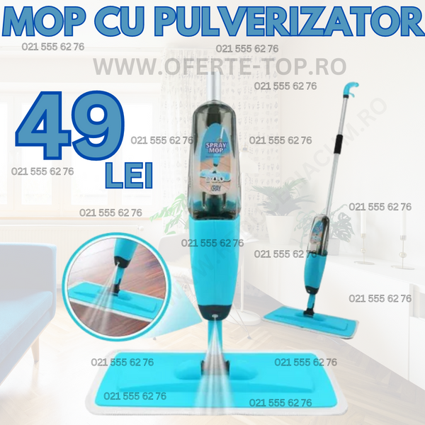 Mop microfibra cu pulverizare apa, rezervor 600 ml