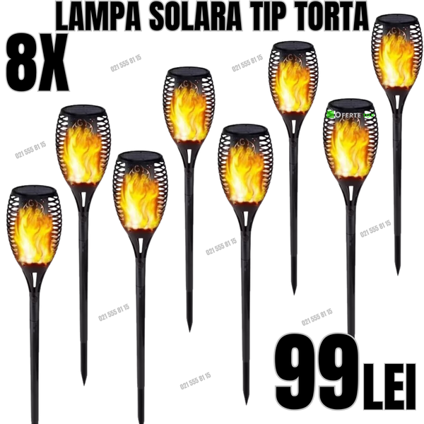 Lampa solara tip torta 8 buc