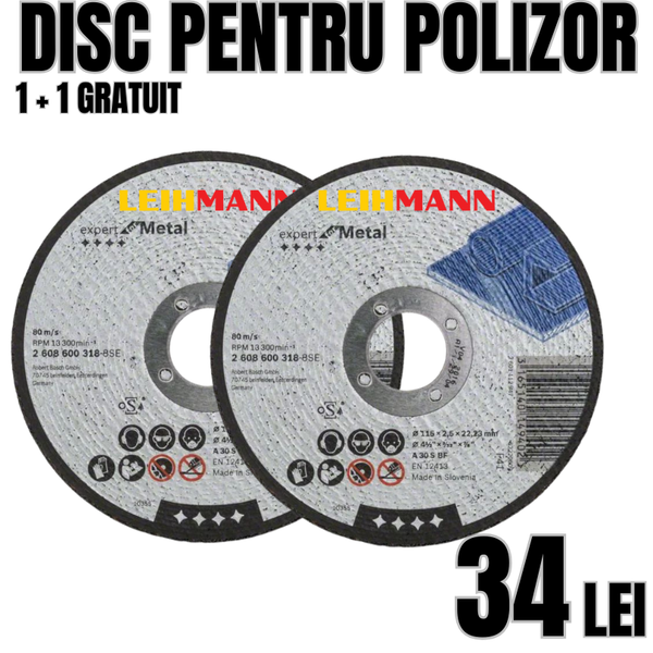 Disc pentru polizor unghiular 1 + 1 GRATUIT