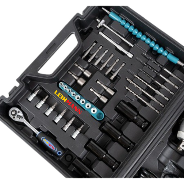 Bormasina / pistol cu impact 48V  cu 2 acumulatori si 40 accesorii LEIHMANN