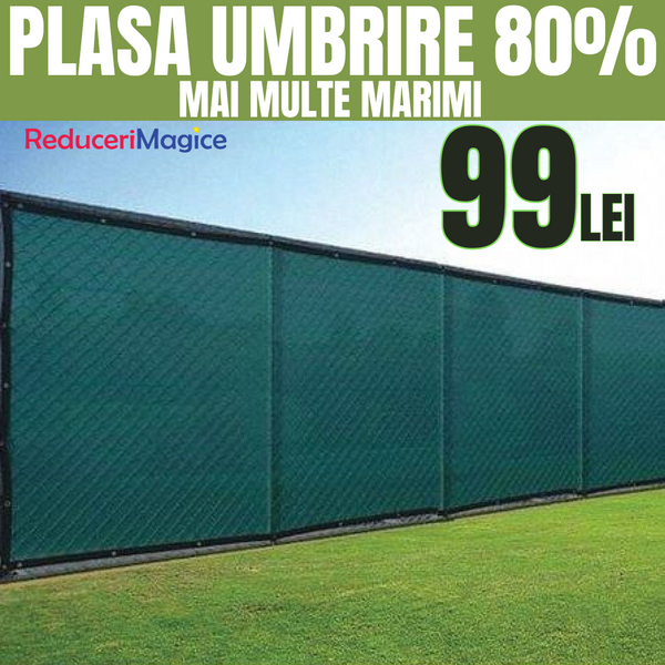 PLASA UMBRIRE VERDE MAI MULTE MARIMI 80 % GRAD DE UMBRIRE