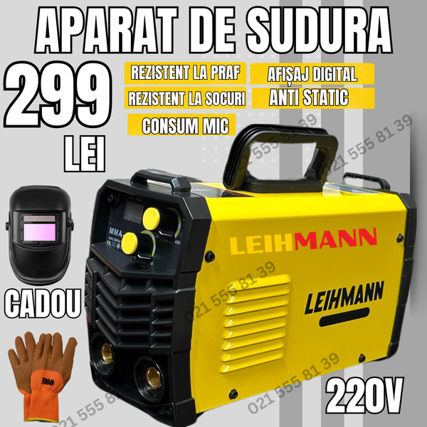 SPARK MMA-250, 110V/220V, tensiune duală, aparat de sudură ARC cu afișaj LED + OCHELARI DE PROTECTIE + MANUSI CADOU!!!