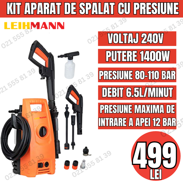 Aparat de Spalat Cu Presiune 1400W,6.5L/Minut,110 BAR