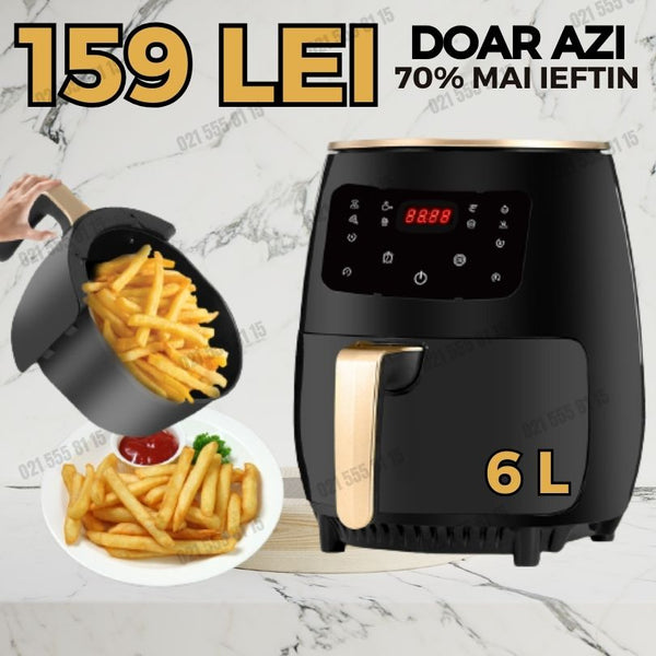 Friteuza fara Ulei cu aer cald, Functie de Coacere, 6L, TOP KING, LCD