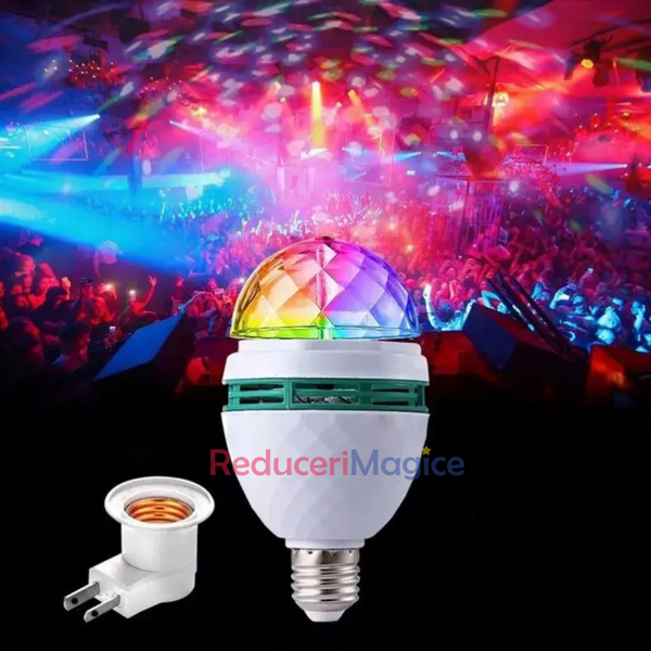 BEC DISCO ROTATIV CU LED-URI MULTICOLORE