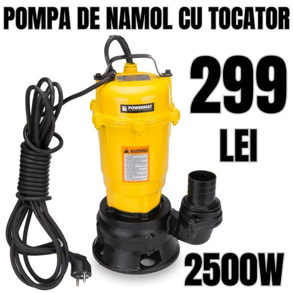 Pompa de namol cu tocator 2500W