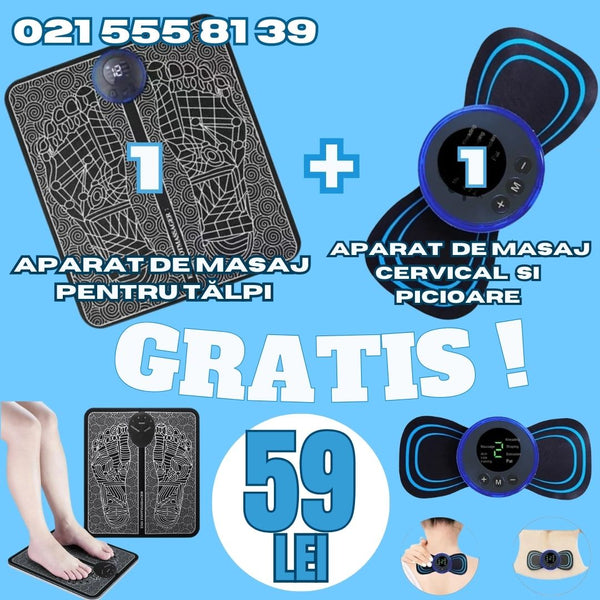 1 + 1 GRATUIT Aparat Smart Fitness EMS – cu electrostimulare – pentru abdomen, brate, talie si picioare