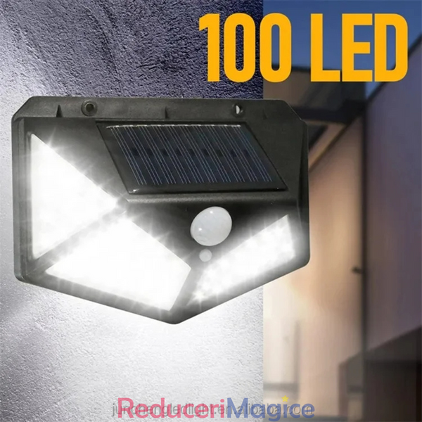 Set 2 x Lampa solara 100 Led cu senzor de miscare