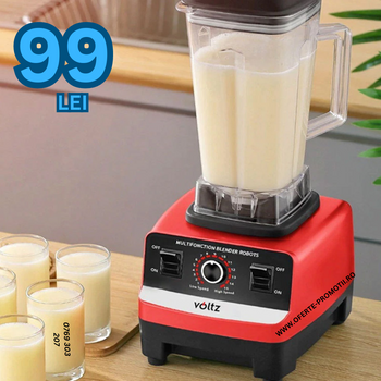 Blender de masa, 1000 W, 2 l, 15 viteze, 48000 RPM, 6 lame, Rosu