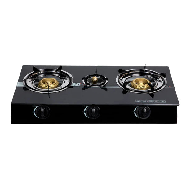 Aragaz cu plita din sticla si 3 ochiuri, alimentare GPL Butelie